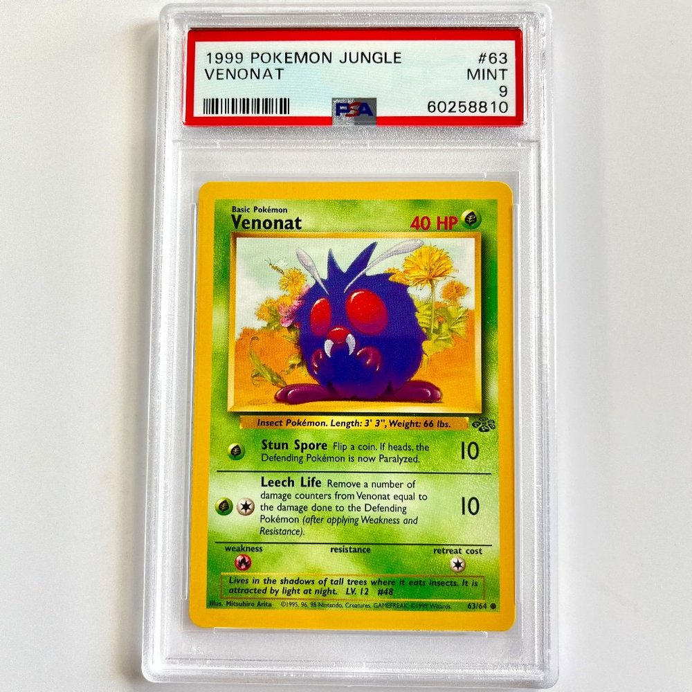 PSA 9 Venonat Mint 63/64  Jungle Set Unlimited 1999 Pokémon 60258810